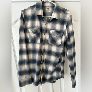 Vans Cream and Blue Checkered Shirt